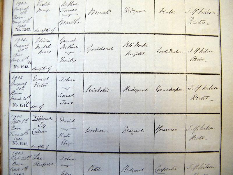 Nichols (Ernest Victor) 1903 Baptism